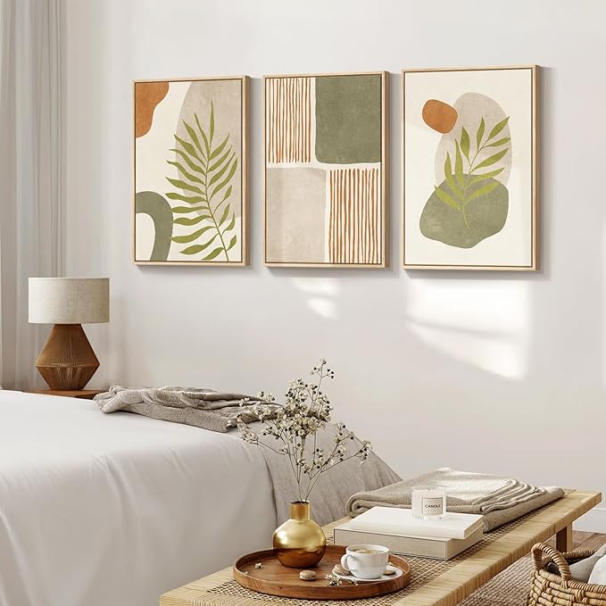 Large Framed Tropical Boho Wall Art