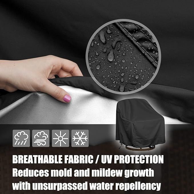Outdoor Swivel Lounge Chair Cover, Fits to (29" W X 31" D X 38" H) Lawn Patio Chairs, 420D Tear-Resistant, UV Resistant, Waterproof for Furniture Covers
