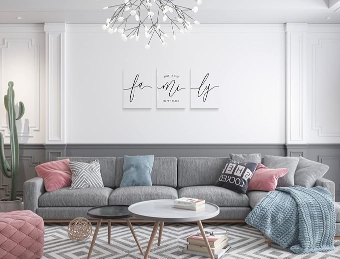 GUBIYU Home Family Wall Art for Living Room & Dining Room, Inspirational Quotes