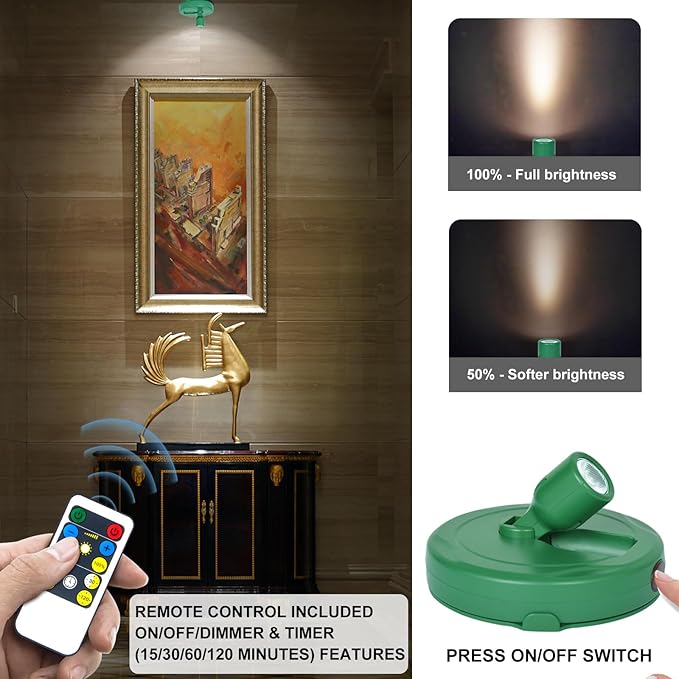HAMVIDNE LED Spotlight, Battery Powered Picture Lights, Uplight Indoor