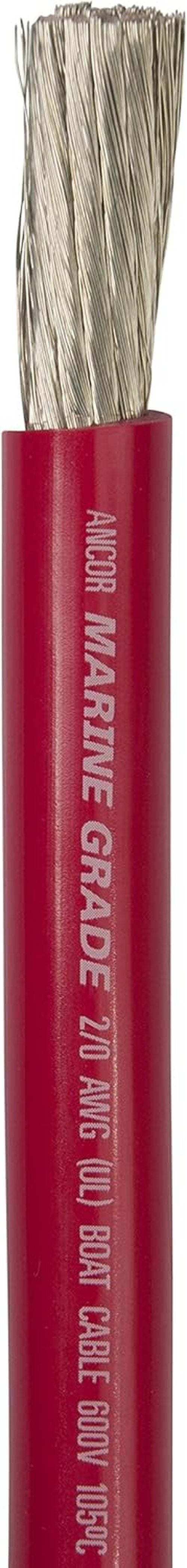 Ancor 117502 Tinned Copper Battery Cable - 2/0 AWG (62mmÃÂ²), Red, 25ft Length for Reliable Power