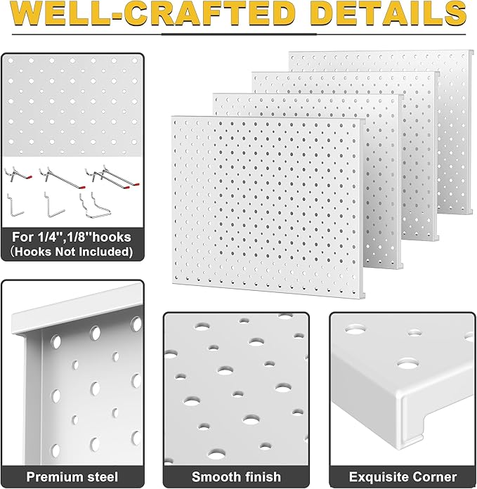 Ultrawall Metal Pegboard Panels, Pegboard Wall Organizer, Peg Boards