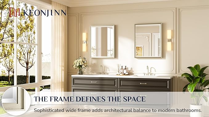 Keonjinn 24" x 30" Brushed Nickel Mirrors