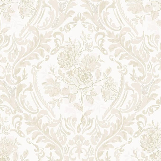 Ismoon Floral Peel and Stick Wallpaper Vintage Beige Contact Paper Boho