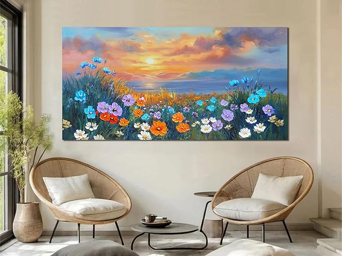 Ardemy Landscape Wall Art for Living Room Extra Large Wildflower Pictures Wall