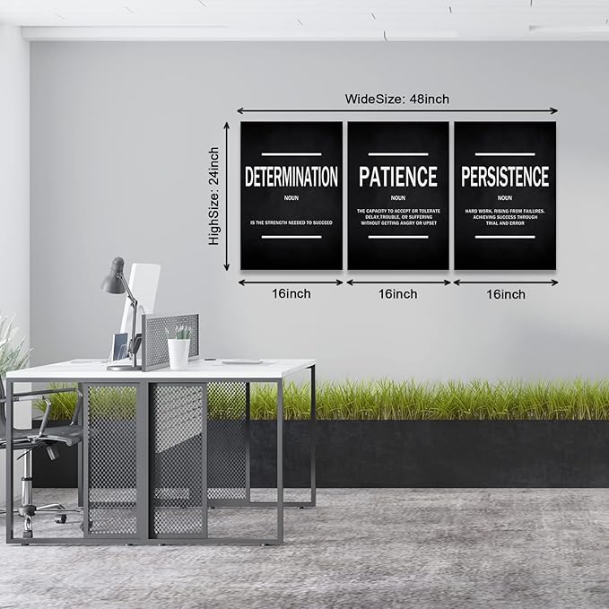 KAWAHONE Inspiration Quotes Wall Art, Motivational Determination Patience