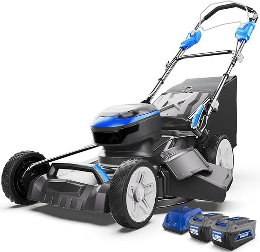 Wild Badger Power 40V 21â³ Cordless Lawn Mower Brushless, 6,534 sq ft/0.15 ac, 2Ã4.0Ah Batteries & Fast Charger, 7-Position Heights,for Medium-to-Large Lawns