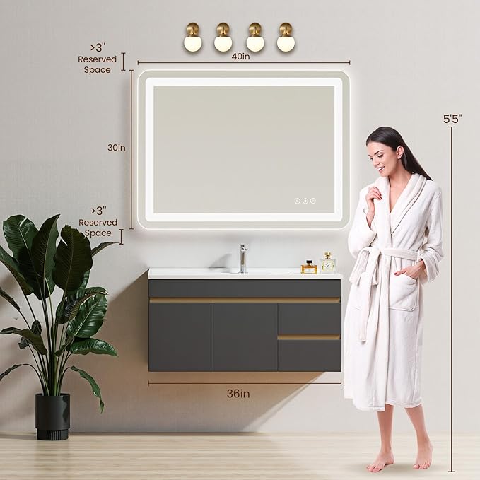 40" x 30" Led Bathroom Mirror
