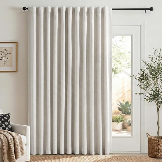 100% Blackout Shield Linen Blackout Sliding Door Curtains