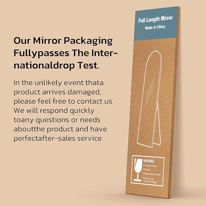 Arched Full Length Mirror with LED Lights, Body Floor Mirrors with Dimming & 3