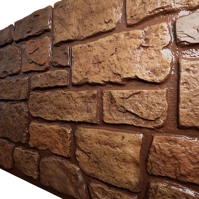 EverStone Cobblestone Faux Stone Panel, Copper Color