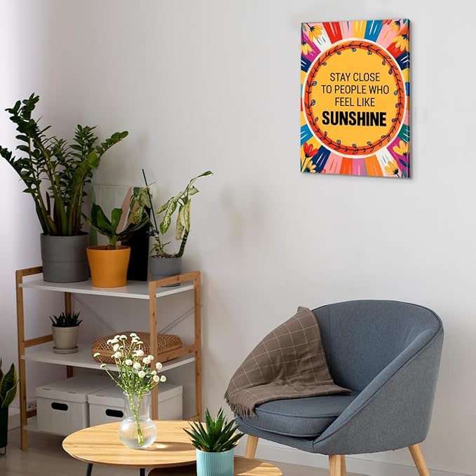 Inspirational Sunshine Wall Art Decor, Motivational Canvas Painting Pictures