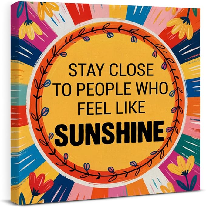 Inspirational Sunshine Wall Art Decor, Motivational Canvas Painting Pictures