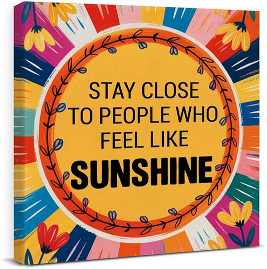 Inspirational Sunshine Wall Art Decor, Motivational Canvas Painting Pictures