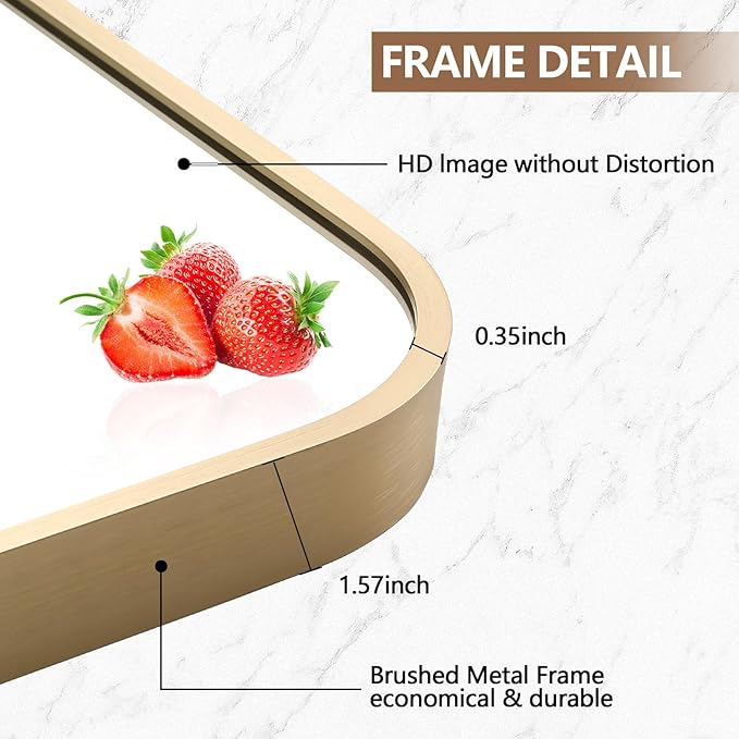 Gold Mirror, 22x30 Inch Framed Rectangle Mirror