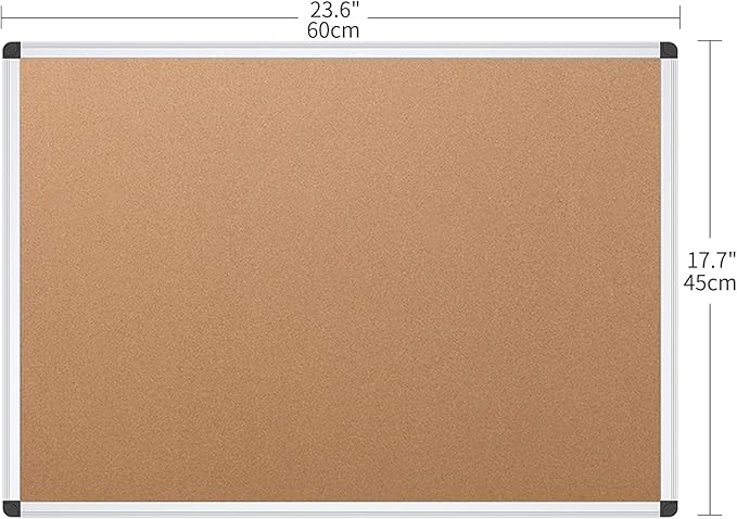 VIZ-PRO Cork Notice Board, 24 X 18 Inches