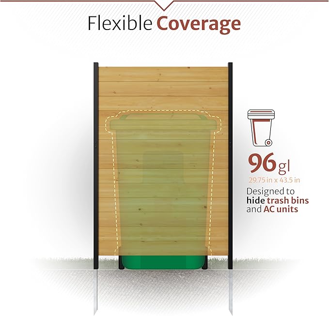 5ft H x 3.2ft W No Dig Enclo Fairmont Cedar Wood Privacy Screen, Great to Hide