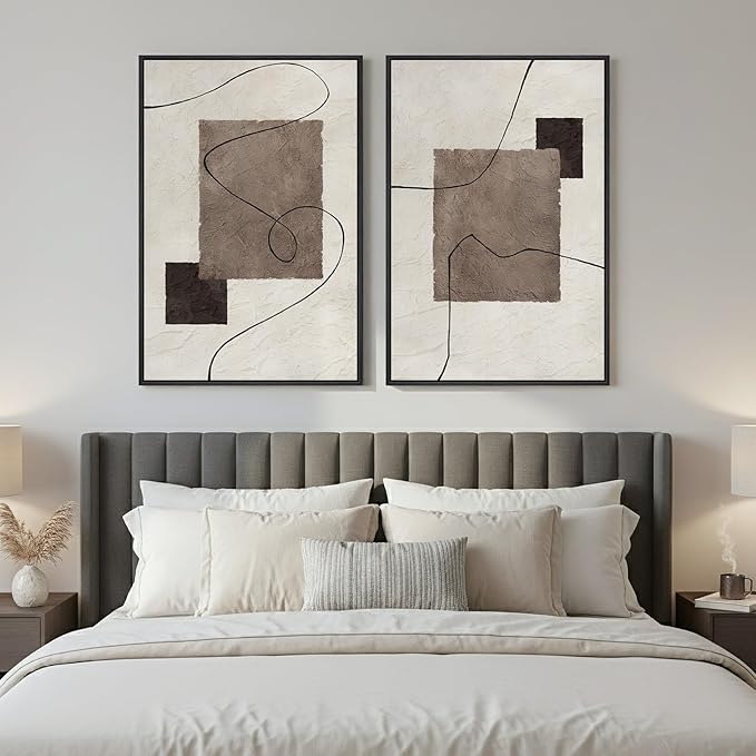 Framed Neutral Abstract Wall Art
