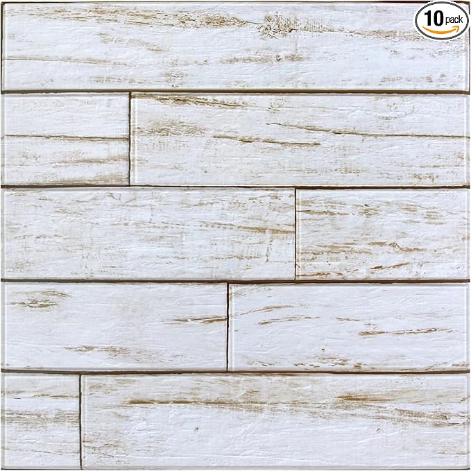 COMSTICKC Peel and Stick Faux Wood Wall Sticker Wall Panels, Not Real Wood