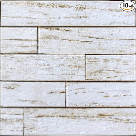 COMSTICKC Peel and Stick Faux Wood Wall Sticker Wall Panels, Not Real Wood