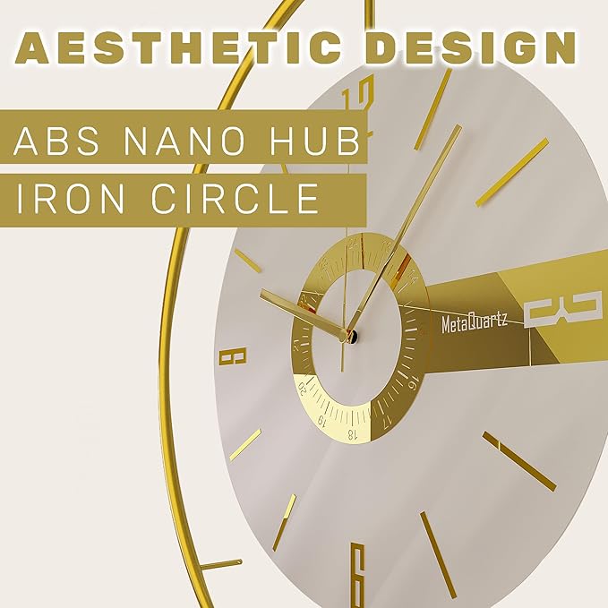 Large Luxury LED Backlit Wall Clock – Pendulum Roman Numeral Metal Ring