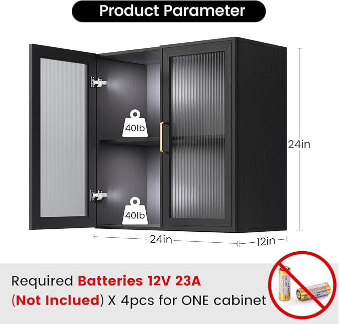 Furnaza LED Wall Storage Cabinets