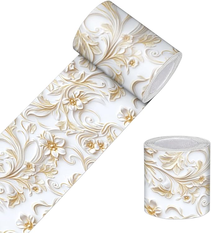 HOMETITUTE Wallpaper Border Peel and Stick Feather Texture Decorative Wall Trim