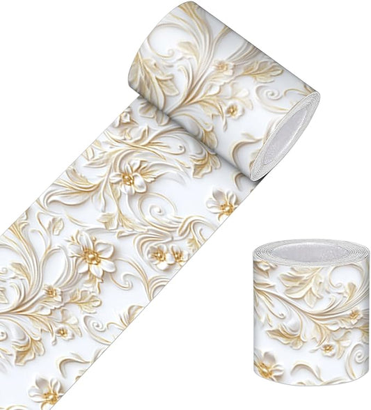HOMETITUTE Wallpaper Border Peel and Stick Feather Texture Decorative Wall Trim
