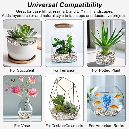 River Rocks,Landscaping Pebbles,Decorative Ornamental Pebbles,Garden Landscaping Stones,Gravel Filler for Home Decoration Flower Bed Fish Tank Plants Vases Succulents (Natural, 1 Pound)