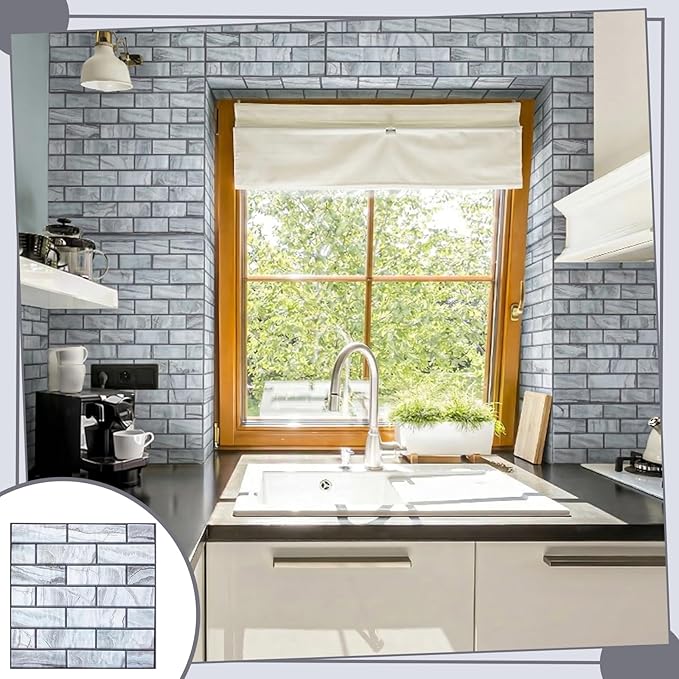 12PCS 3D Wall Panels Peel and Stick Foam Faux Brick Wall Panels, Self-Adhesive