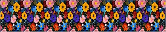 Colorful Floral Wallpaper Border 196x4 Inch Peel and Stick Wall Border