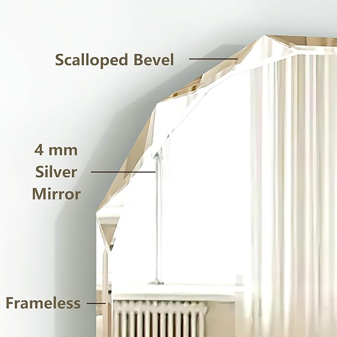 Bathroom Mirrors for Over Sink, Round Frameless Mirrors for Wall, 20x30 Inch