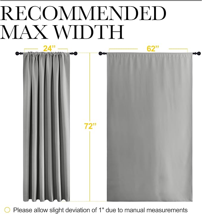 NICETOWN 2 Panels Blackout Curtains, Rod Pocket Window Curtains Room Darkning