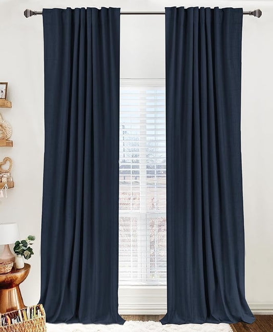 100% Blackout Shield Linen Blackout Curtains