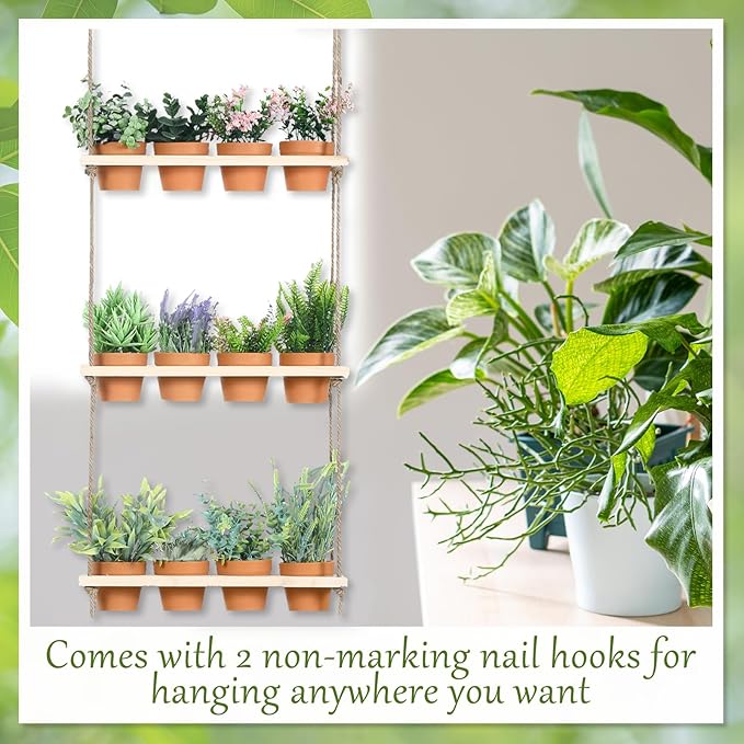 FillTouch 3 Tiered Hanging Herb Planters Hanging Herb Garden Wall