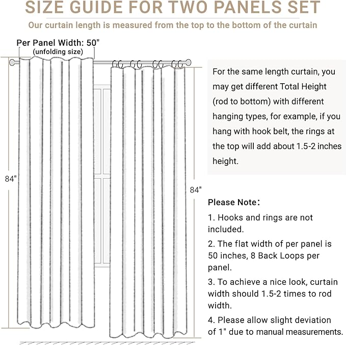 100% Blackout Shield Linen Blackout Curtains