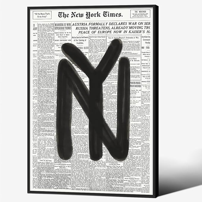 Black and White Newspaper Wall Art Vintage New York City Poster Trendy