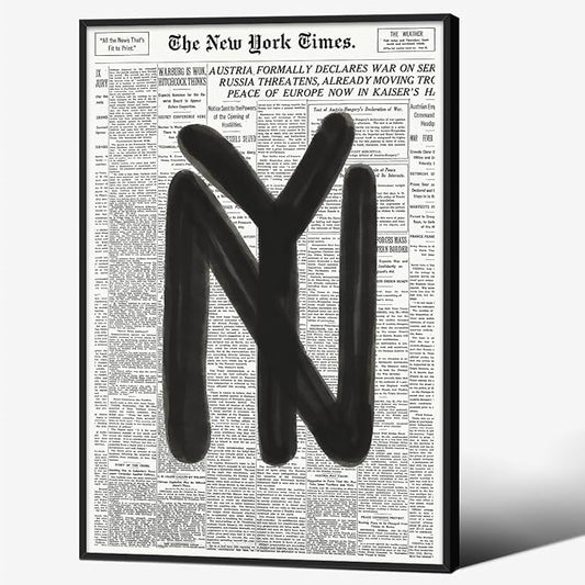Black and White Newspaper Wall Art Vintage New York City Poster Trendy