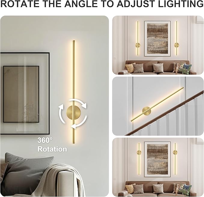 Battery Operated Modern Wall Sconces Set of Two, Rechargeable Wireless Wall