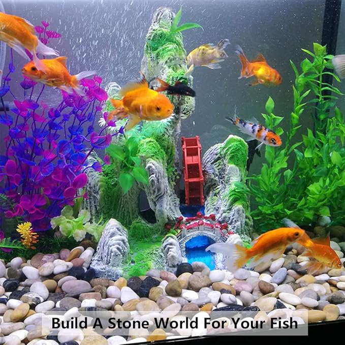 YISZM 40lbs Black Pebbles Mulch for Landscaping, 1-2 Inch High Polished Natural River Rocks for Plants, Decorative Stones Garden Outdoor and Indoor DIY Vase Filler Fish Tank Aquariums