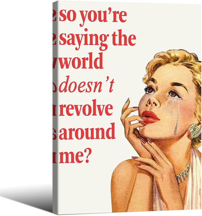 70s Pink Sexy Women Poster Funky Funny Quote Wall Art Retro Housewife Picture