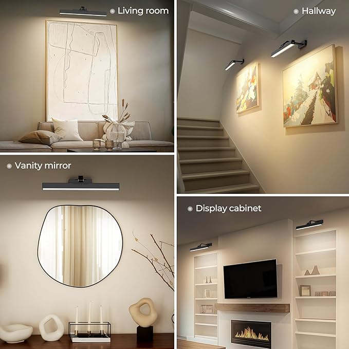 Afyuol Picture Lights for Wall, Battery Operated Gallery Light 16in for