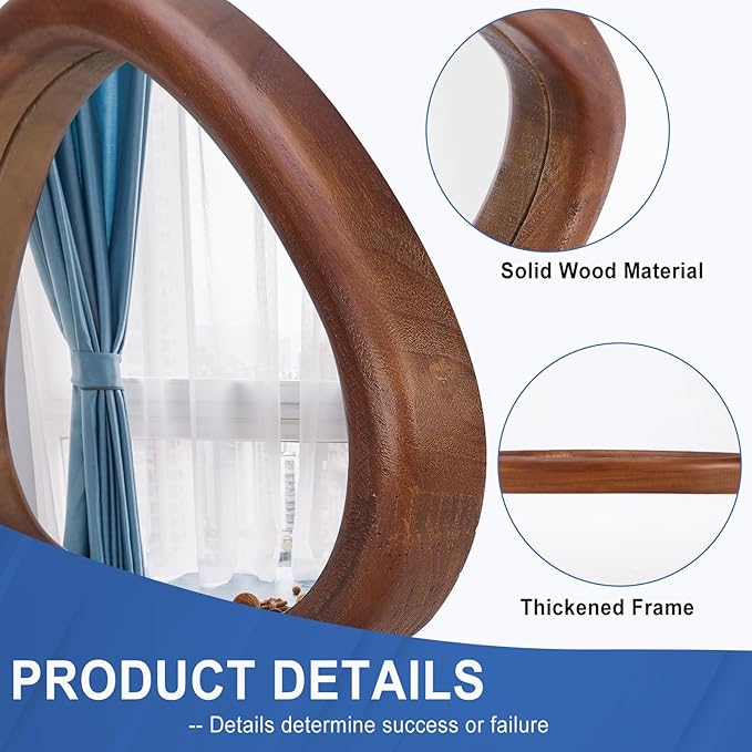 MAGFLERUM Irregular Wall Mirror, 15 * 10 inch Asymmetrical Wood Mirrors