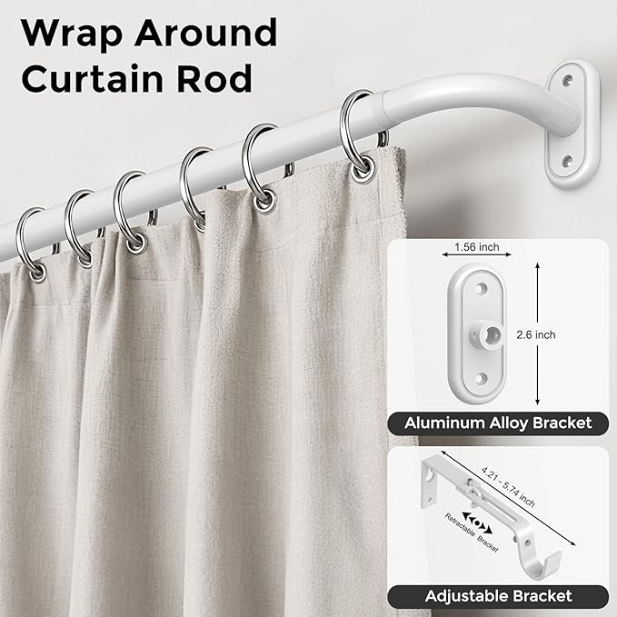 2 Pack Curtain Rods 36-88 Inch, 1 Inch Adjustable Heavy Duty Room Darkening