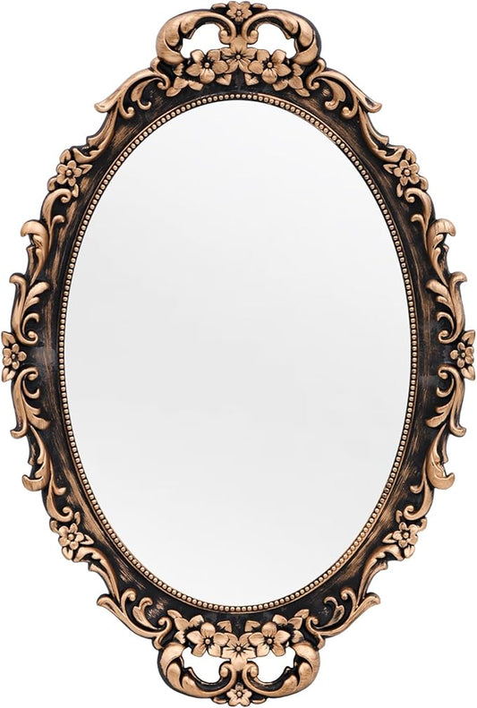 Tstarer Vintage Decorative Gold Framed Mirror, Wall Hanging Mirrors & Tabletop