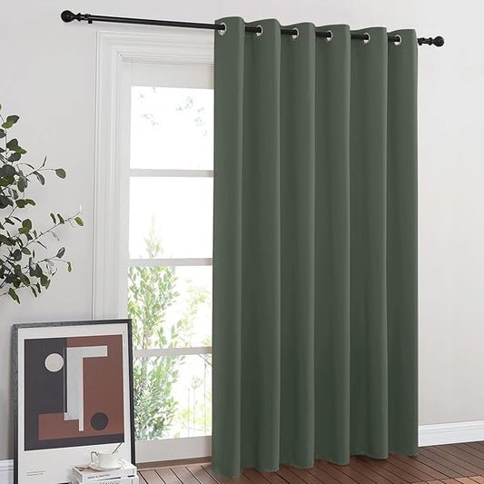 NICETOWN Sliding Door Curtains 84 inches Long, Grommet Blackout Thermal Patio