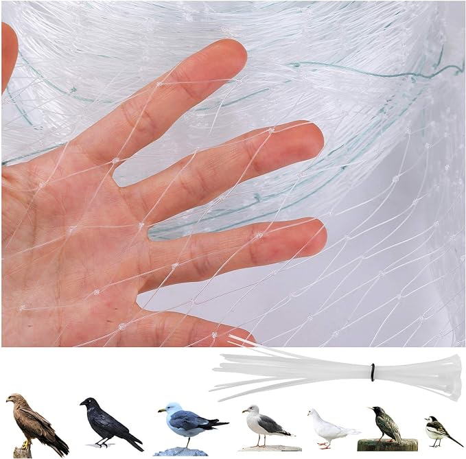 GWHOLE 9.8 x26 Ft Garden Netting with 1'' Square Mesh with Cable Tie for Fruit, Vegetable, Plant Trees Protection, White