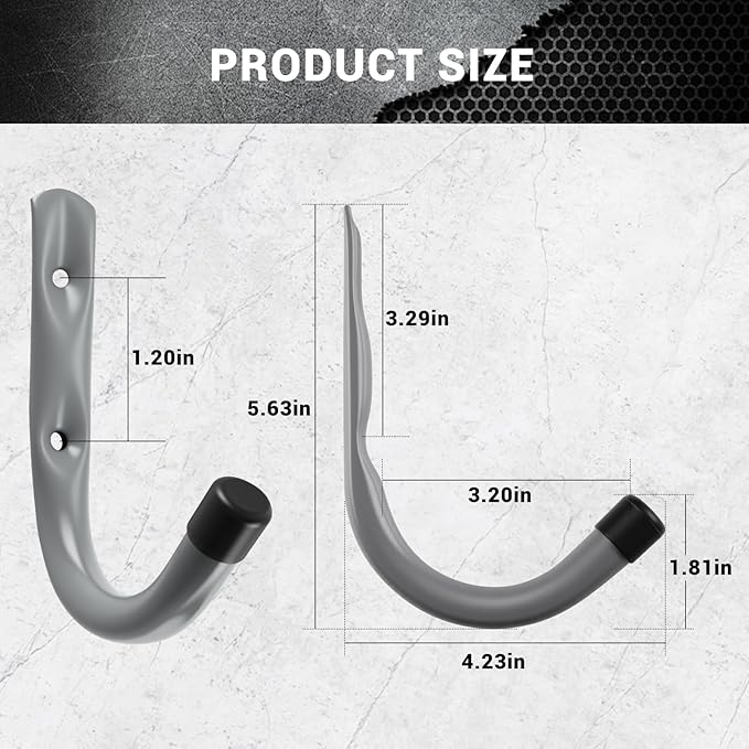 HOME MASTER HARDWARE 12 Pack 4-Inch Heavy Duty Garage Storage Wall Hooks