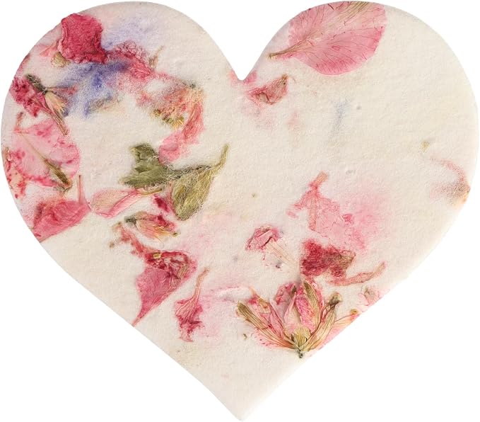 50pcs Large (2.5" h x 2.85" w) Blooming Heart Seed Paper â Writable & Plantable Wildflower, Mom's Gift for Birthday, Use for Wedding, Baby Shower, & Heart Party Favors