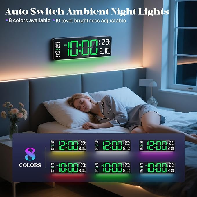 Digital Clock Large Display, Led Big Wall Electric Clocks